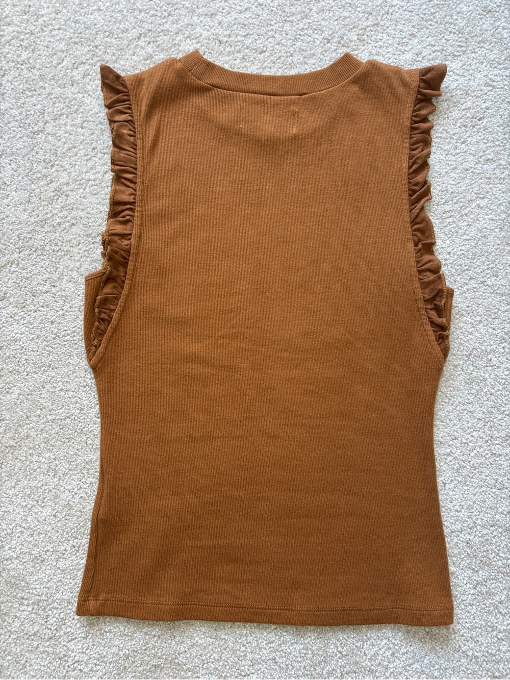 Dear John Rust Brown Ruffle Sleeve Tank Top - Picture 6 of 6